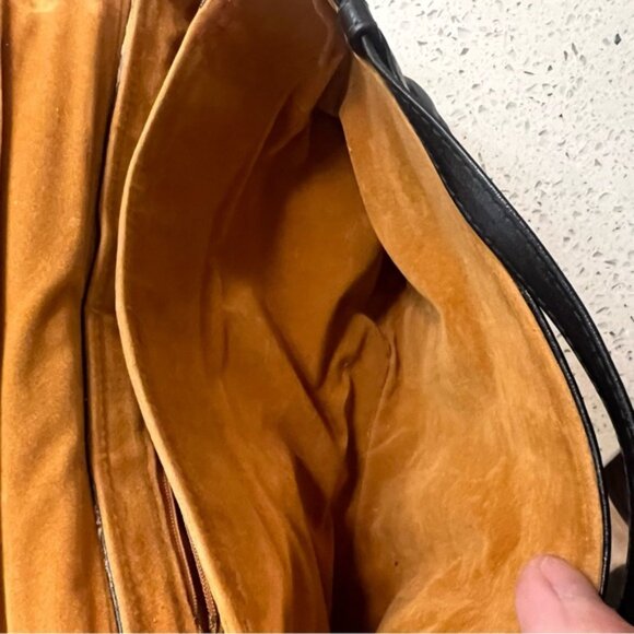 ELANO Durabilt Handbag Made in Vancouver Black Grey Leather, Suede Lining - Picture 11 of 15